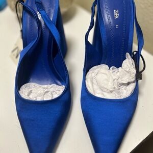 Zara Royal Blue heels - sling back